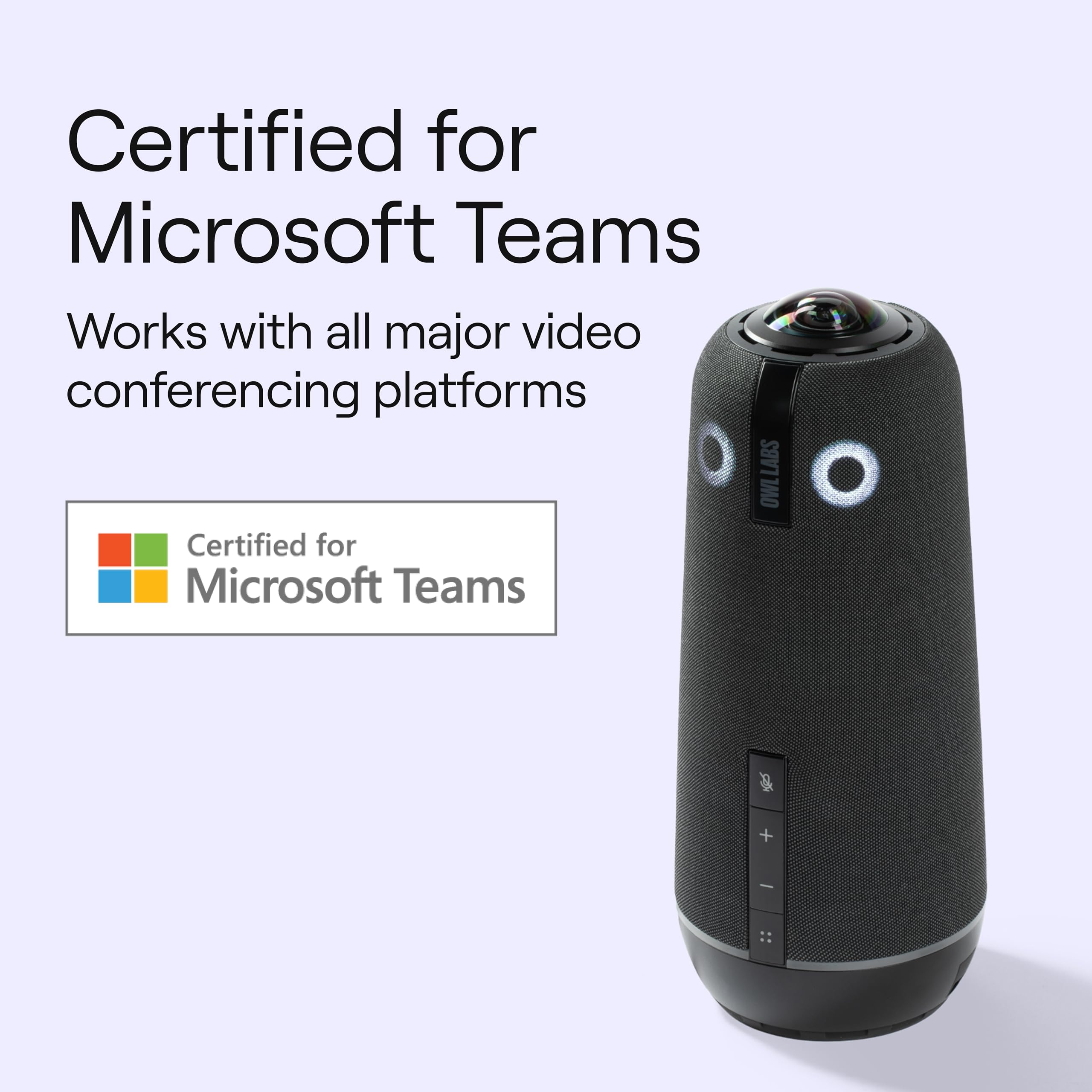 Meeting Owl 4+ 360-Degree, 4K Smart Video Conference Camera, Microphone, and Speaker (Automatic Speaker Focus, Smart Zooming, Noise Equalizing, Certified for Microsoft Teams)