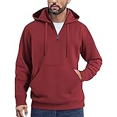 COOFANDY Mens Knitted Hoodie Sweater Long Sleeve Turtleneck Quarter Zip Pullover Sweaters with Pocket