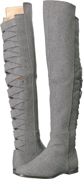 light grey knee high boots