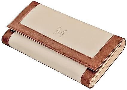 Mimis Portemonnaie für Damen – Große Vegane Clutch Geldbörse – RFID Schutz – Beige Braun