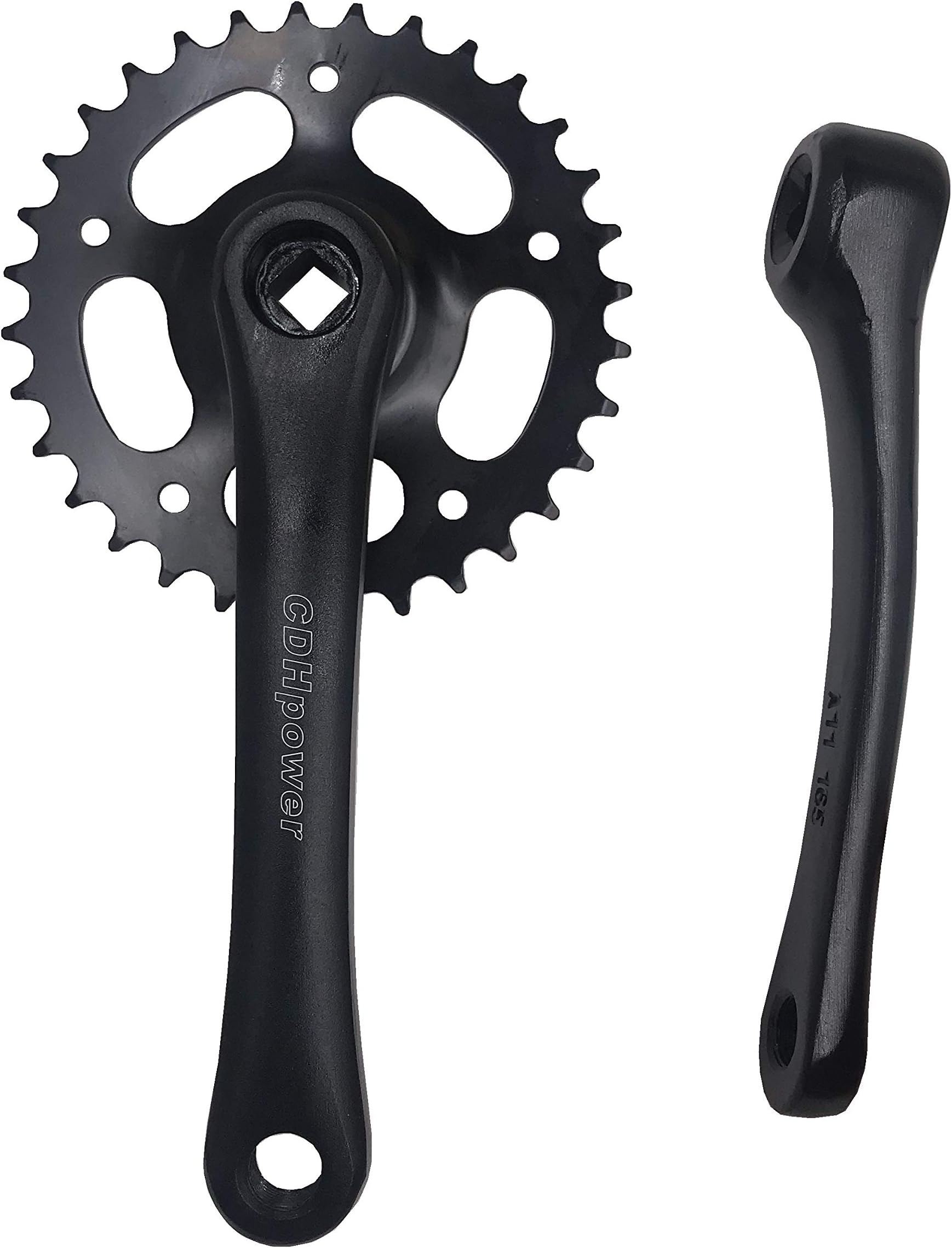 CDHPOWER 32T Single Speed Crankset for Mountain Road Bike Fixed Gear Bicycle Folding bicycle(Square Taper, Black,32T, Sprocket)