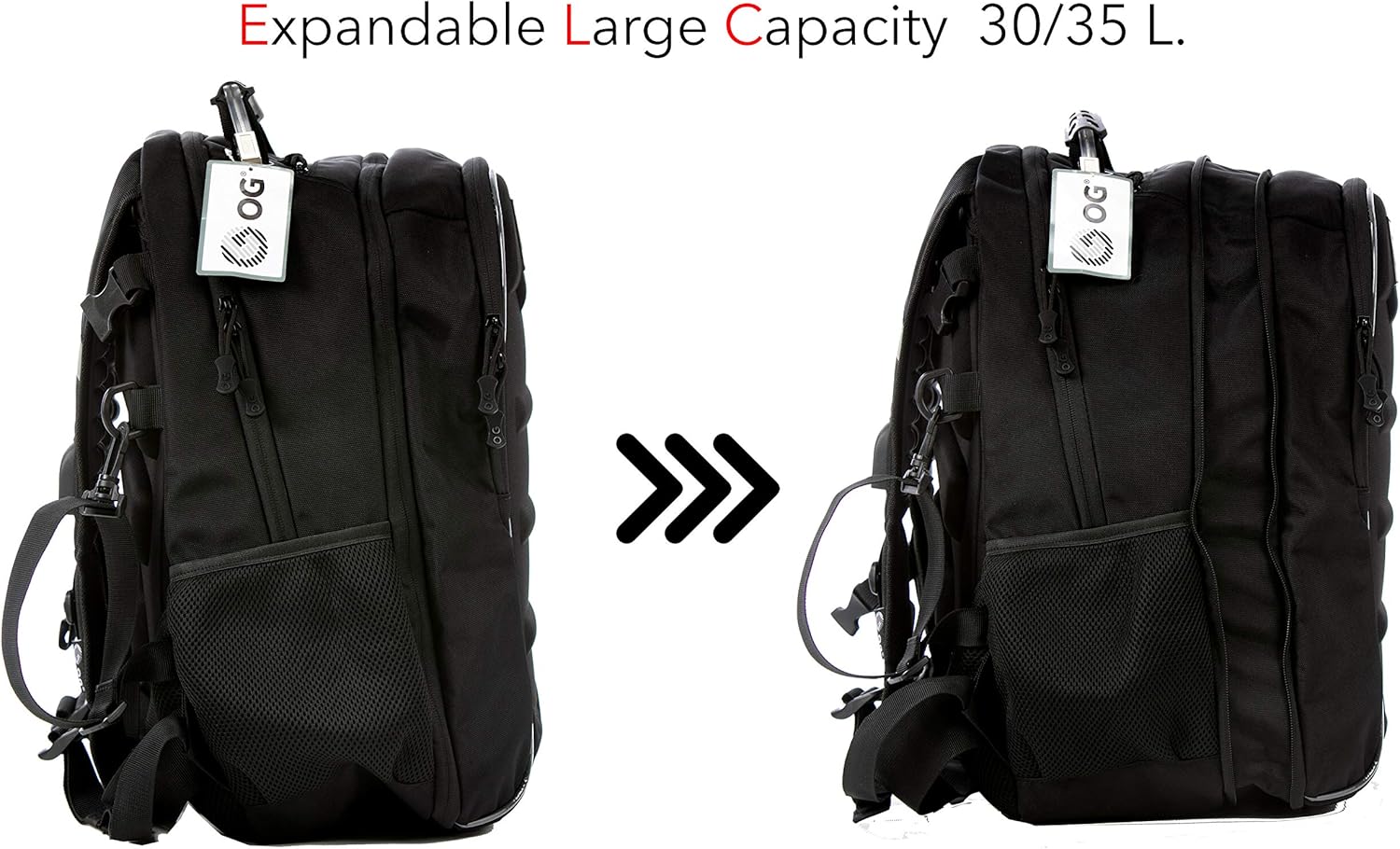 OG Original CityRunner Motorcycle Backpack, Waterproof, Expandable, 30-35L, Motorbike Helmet Bag, Helmet Strap - Image 4