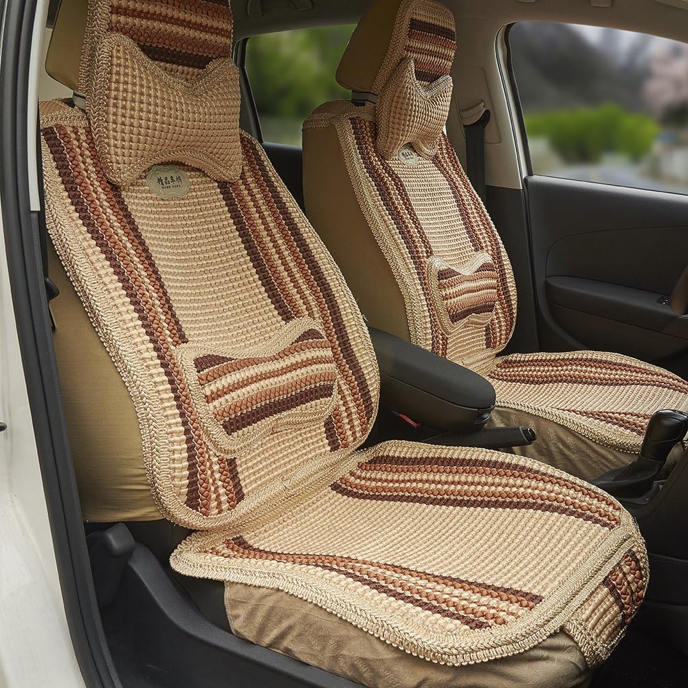 UR URLIFEHALL Brown Cooling Universal Car Seat Covers Front and Rear Seat Covers