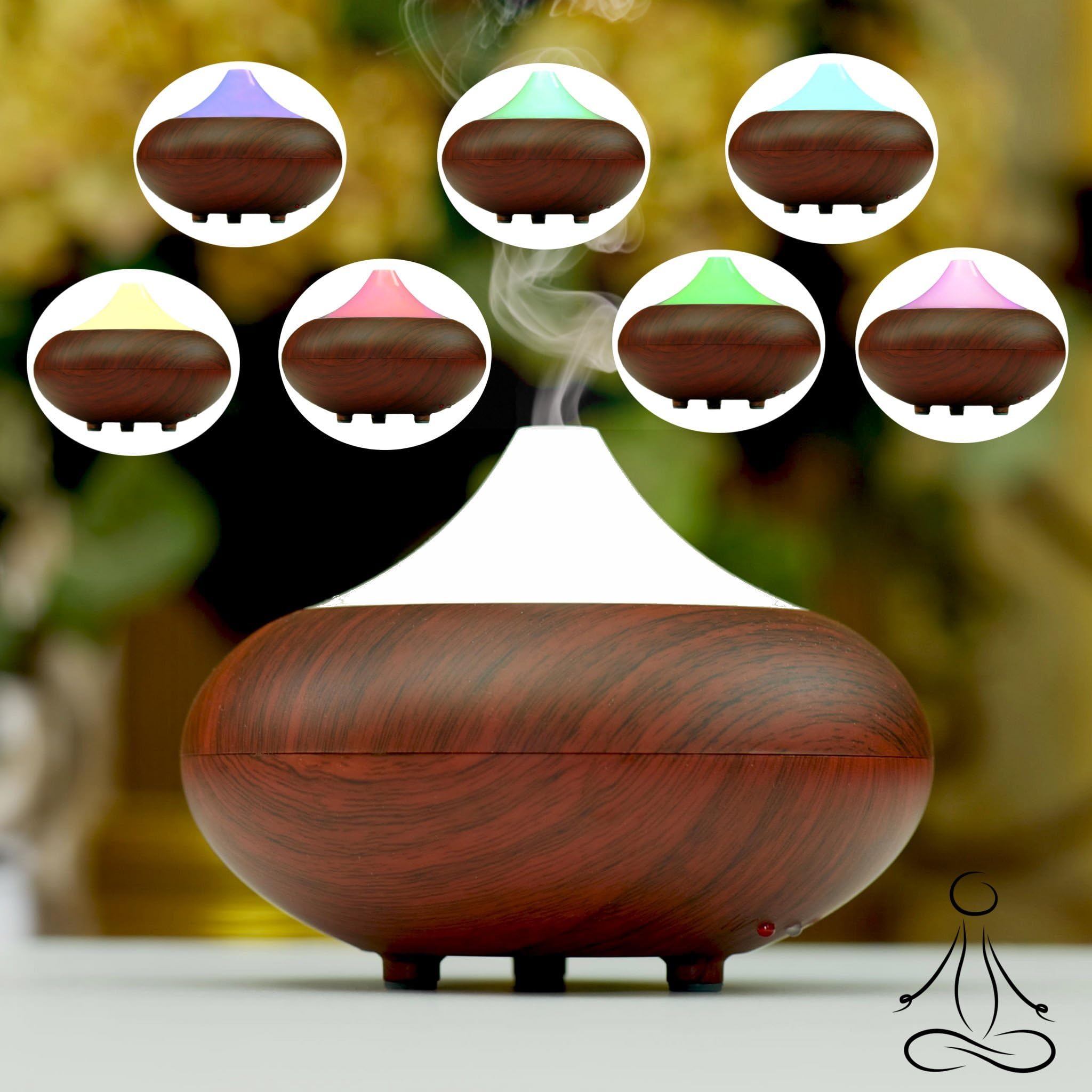 Your Spirit Space 160ml Aromatherapy Essential Oil Diffuser Portable Ultrasonic Cool Mist HumidifierBonus PDF with 7 Color LED Lights Changing and Waterless Auto Shut Off Function