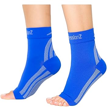 CompressionZ Plantar Fasciitis Socks - Compression Foot Sleeves - Ankle Brace w/Arch Support -