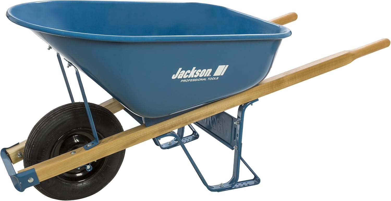 Patio, Lawn & Garden Material Transport Wheelbarrows Jackson M6T22 6 Cubic Steel Wheelbarrow