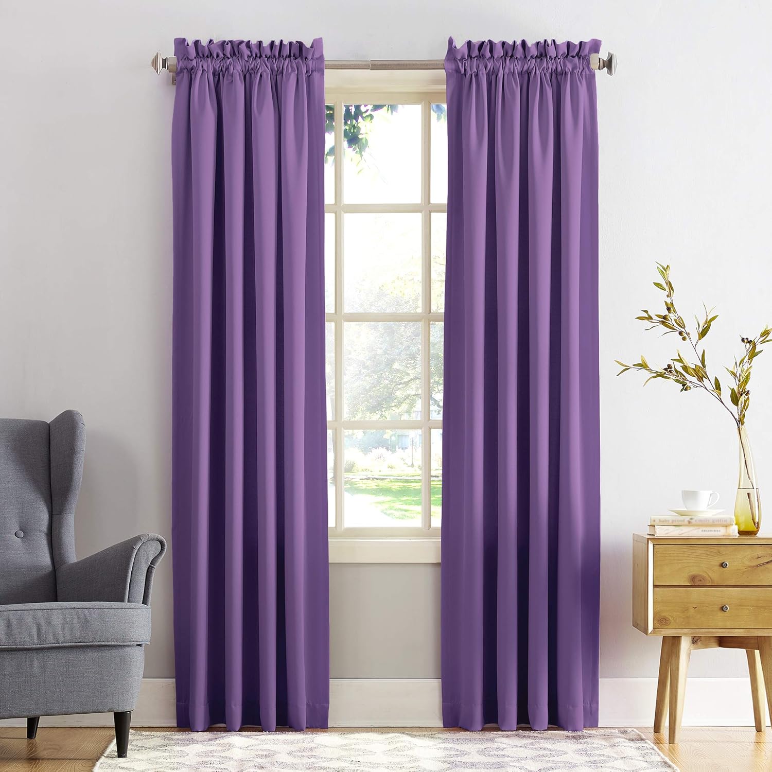 Best Purple Kitchen Window Curtains Set