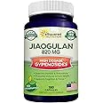 Jiaogulan Supplement - 180 Capsules with Black Pepper Extract - Gynostemma Pentaphyllum AMPK Activator, Caffeine-Free Adaptog
