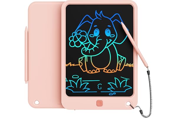 LCD Writing Tablet 10 Inch, Colorful Electronic Doodle Board Drawing Tablet, Memo Board, Drawing Pads with Lanyard, Travel Ed