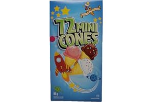 BONBON RIO STORE Cones for Ice Cream - Mini Cones for Dessert – Classic Ice cream cone – Sweet, Crisp, Crunchy and Delicious – Ideal for Family Gatherings, Parties (72-Pack)