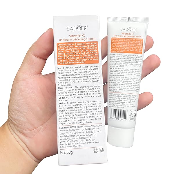 SKIN WHITENING CREAM FOR BODY,LIGHTENING CREAM FOR INTIMATE AREAS AND BLEACHING,VITAMIN C DARK SPOT REMOVER CORRECTOR FOR NECK,ARMPIT,UNDERARM,ELBOW,INNER THIGH AND KNEES,BIKINI,1.76OZ
