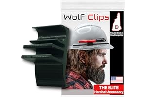 Diligence Wolf Clips – Hard Hat Accessory Clip – Durable PETG Construction Tool Holder – Job Site Clip Fits Standard Type I Hard Hat – Quick Installation