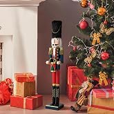 Glitzhome 36" H Nutcracker Christmas Decor Wooden Nutcracker Ornaments Drummer Nutcracker Figures Traditional Christmas Decor for Indoor and Outdoor