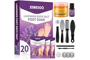 XIWEIOO Foot Soak salt with Tea Tree Oil - Moisturize, Reduce Foot Odor, & Soothe Aching Feet Foot cream spa bath massager Epsom Salt foot pedicure kit at home spa exfoliante healthycare