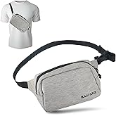 Rasfalo Fanny Pack & Crossbody Bag for Men Women, Fashion Waist Packs Adjustable Belt Bag for Sports, Workout, Traveling, Jogging, Hiking Hands-Free Carrying All Phones (Sytle 01, Linen Gray)