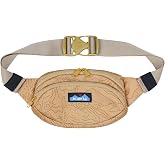 KAVU Spectator Polyester Belt Bag, Crossbody Fanny Pack | 11oz 600D Polyester, 2 Zip Compartments, Padded Back Panel | Adjustable Strap Up to 50-In | Travel, Festivals &amp; Daily Carry