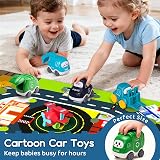 lerrbo 6 PCS Cartoon Truck Toys with Cranes for Toddlers 1 2 3 Years view 9