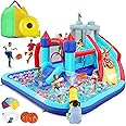 ROOJER Inflatable Water Slide Bounce House for Kids Backyard 10-in-1 Blow Up Water Park with Blower, Splash Pool, Climbing Wall & Multi-Sport Games | Summer Indoor Outdoor Play & Party Gifts