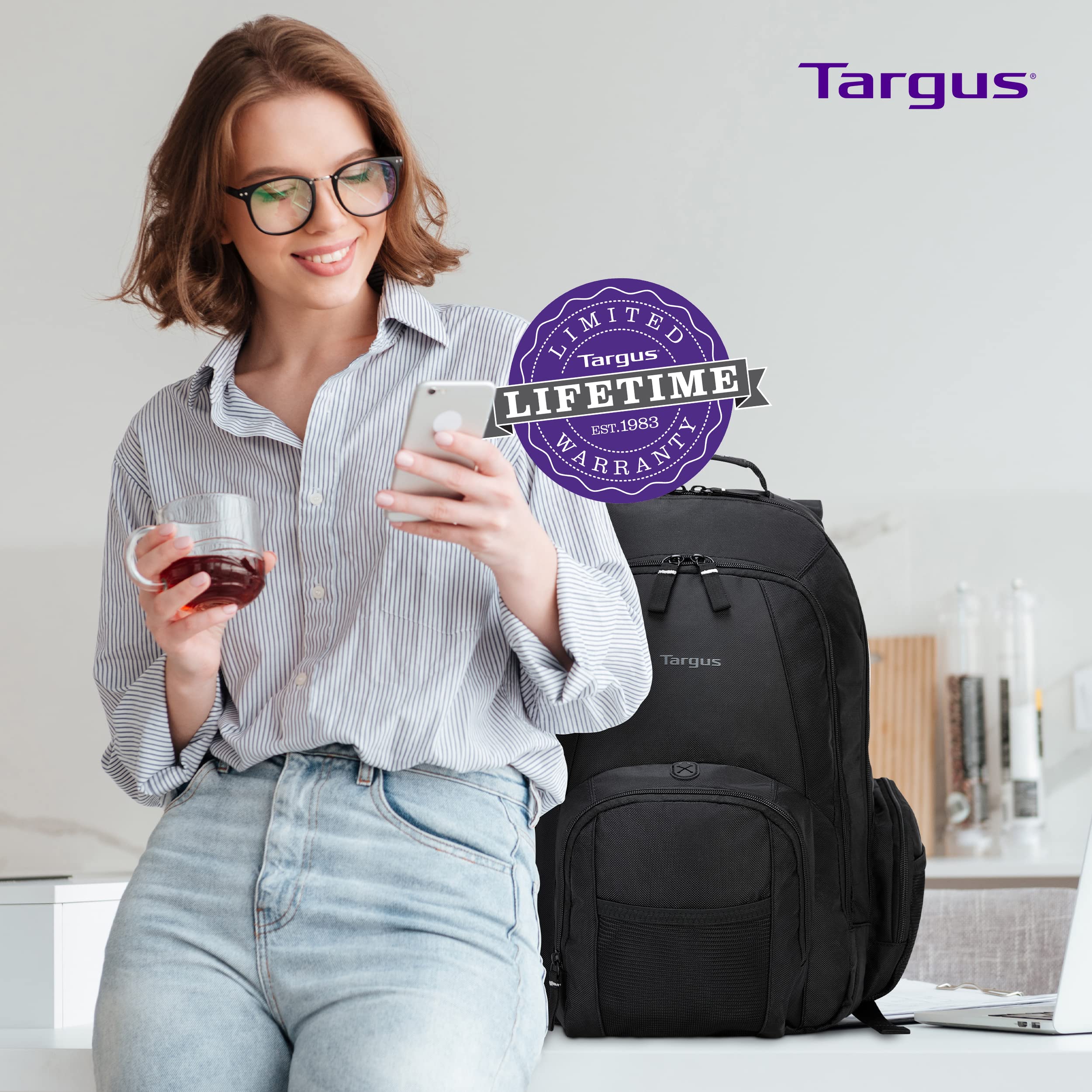 Targus 16 Inch Groove Laptop Backpack, Black Fits Most Laptops Up To 16", Water Resistant