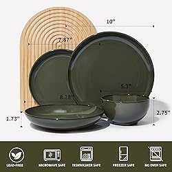 Pokini 16 Piece Double Bowl Dinnerware Sets with