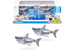 Robo Alive Water Activated Shark 2 Pack (White) by ZURU – Realistic Swimming Robotic Bath Toy for Kids, Tweens & Teens, Water