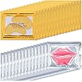 Eakroo 30 Pairs Lip Masks & Eye Mask, 24K Collagen Crystal Under Eye Patches for Puffy Eyes and Dark Circles, Reduce Lip Wrinkles, Remove Dead Skin & Anti Chapped, Effectively Nourishes the Eye Skin