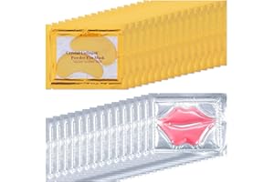 EAKROO 30 Pairs Lip Mask and Eye Mask, Collagen Crystal Under Eye Patches for Puffy Eyes and Dark Circles, Hangover Kit, Bachelorette Party Accessories, Sleepover Party Supplies for Girls, Cheer Gifts