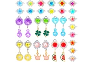 ALOTJOY Kids Jewelry for Girls, Rhinestone Gem Rings for Kid, Toddler Adjustable Diamond Rings, Halloween Toys for Kids, Pretend Play and Dress Up Rings for 3 4 5 6 7 Year Old Girls Christmas Birthday Gifts