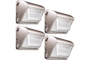 JC-LGL LED Wall Pack Light 60W 4 Pack with Dusk to Dawn Photocell, 5000K Daylight Wall Pack Led Exterior Light Repalces 600W HPS/HID Light, IP65 Waterproof for Stadium, Yard, Buildings, Parking Lots