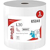 WypAll GeneralClean L30 Heavy Duty Cleaning Towels, 875 Sheets (05841) | Jumbo Roll, White Towels, Soft &amp; Plush, Gentle on Delicate Surfaces, Tough on Dirt