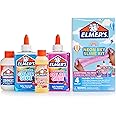 Elmer’s Neon Sky Slime Kit, Slime Supplies Include Transparent Color Liquid Glue, Crunchy Slime Activator, Cherry Limeade Slime Activator, 4 Count