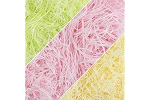 KIMOBER 300g/10.58oz Easter Basket Grass,Colorful Raffia Tissue Paper Shreds Crinkle Cut Paper Shred Filler for Basket Filler Gift Wrapping Supply(3 Colors)