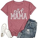 Mama Shirt Women Mom T Shirt Baseball Mom Shirts Mother Casual Short Sleeve Tops