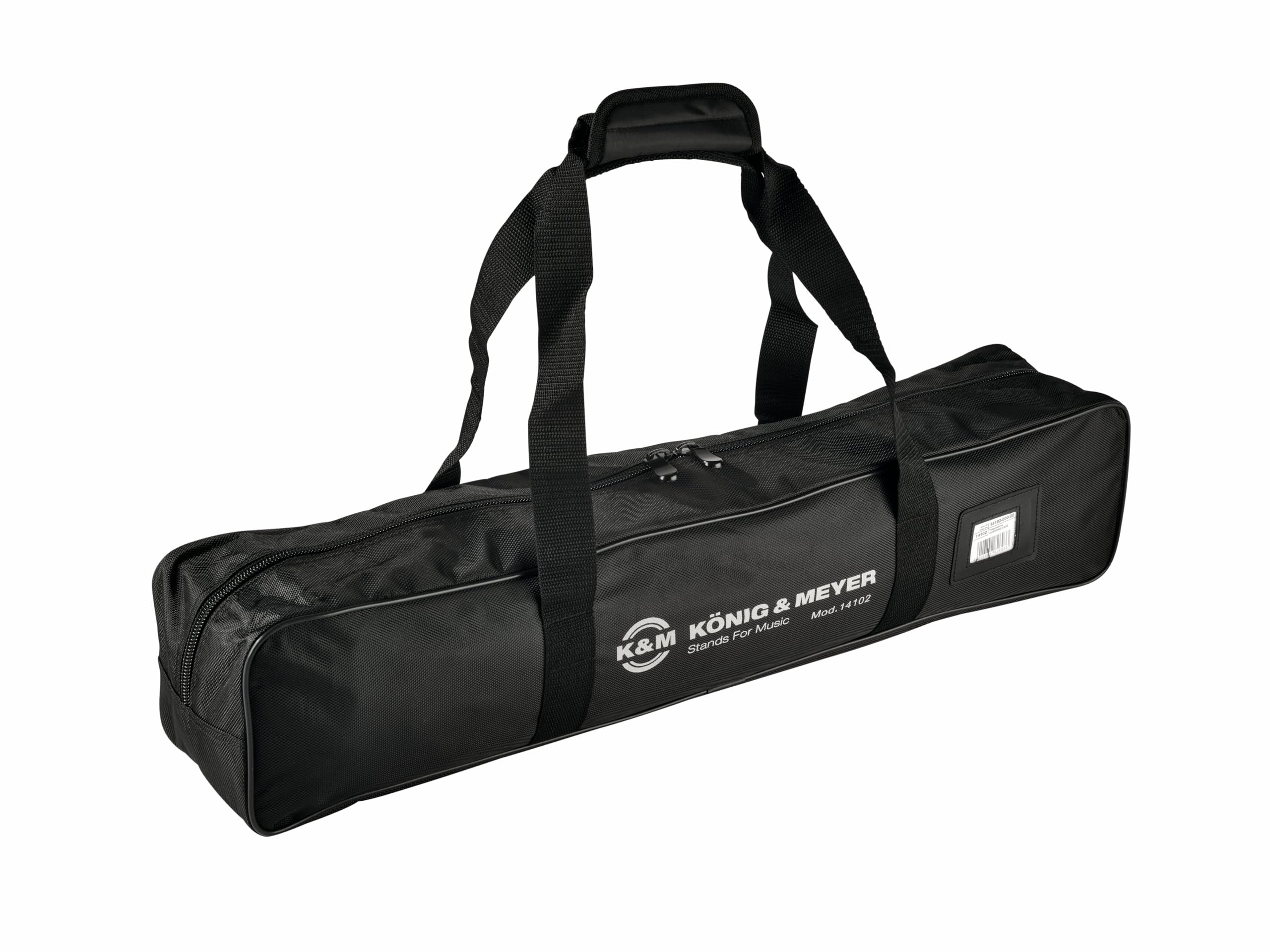 K&M 14102 Instrument Stand Carry Case - Nylon Black with K&M Signet - 70cm Length - With Two Carry Straps