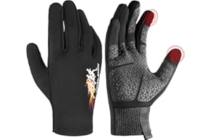 HANDLANDY Winter Running Gloves for Women & Men, Windproof Water-Resistant Thermal Touchscreen Liner Gloves for Cycling, Hiking, Driving, Freezer Work