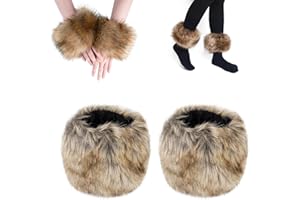 Faux Fur Arm Warmers for Women, Soft and Stylish, One Size Fits Most, Available in Black, White, and Tan, Perfect for Winter,