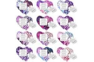 FuWeave 24 Pcs Mini Prayer Quilts with Cross Heart Pocket Prayer Quilt Christian Sympathy Gift for Women Religious Church Faith Gifts Scripture Cloth Purple Panel Hospital Baptism