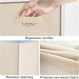 Amazing Tour 8 PCS Cube Storage Boxes 27x27x27 Foldable Fabric Beige view 5