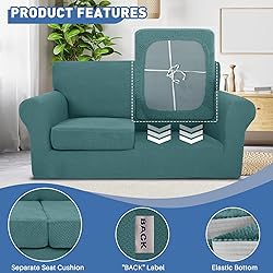 JIVINER Newest 3 Pieces Stretch Couch Covers for 2