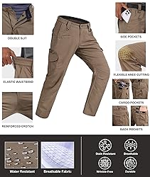 Zoofly Mens Cargo Work Pants Ripstop with Pockets