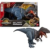 Mattel Jurassic World Rebirth Wild Roar Dinosaur Toy, Abelisaurus Posable Figure, Tail-Controlled Chomp Multi-Direction Attack &amp; Sound, Digital Play