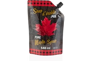 Little Quebec Sugar Shack Canadian Maple Syrup – 540ml Easy-Pour Pouch | Grade A Amber Rich Taste | for Breakfast, Baking & C