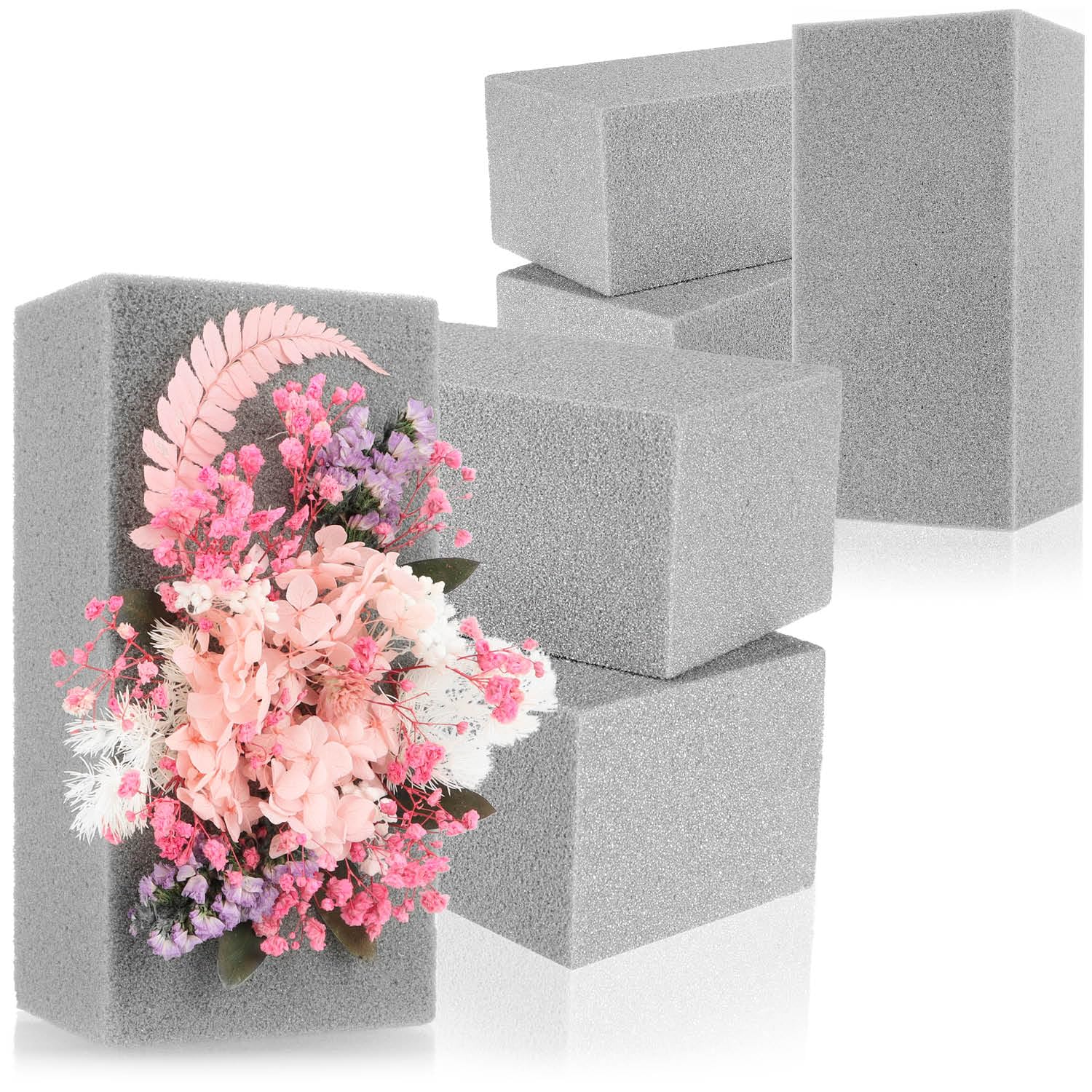 com-four® 6x plug-in composition for floral arrangements - floral foam plug-in foam - handmade sponge for wedding and birthday (06 pieces - dried flowers)