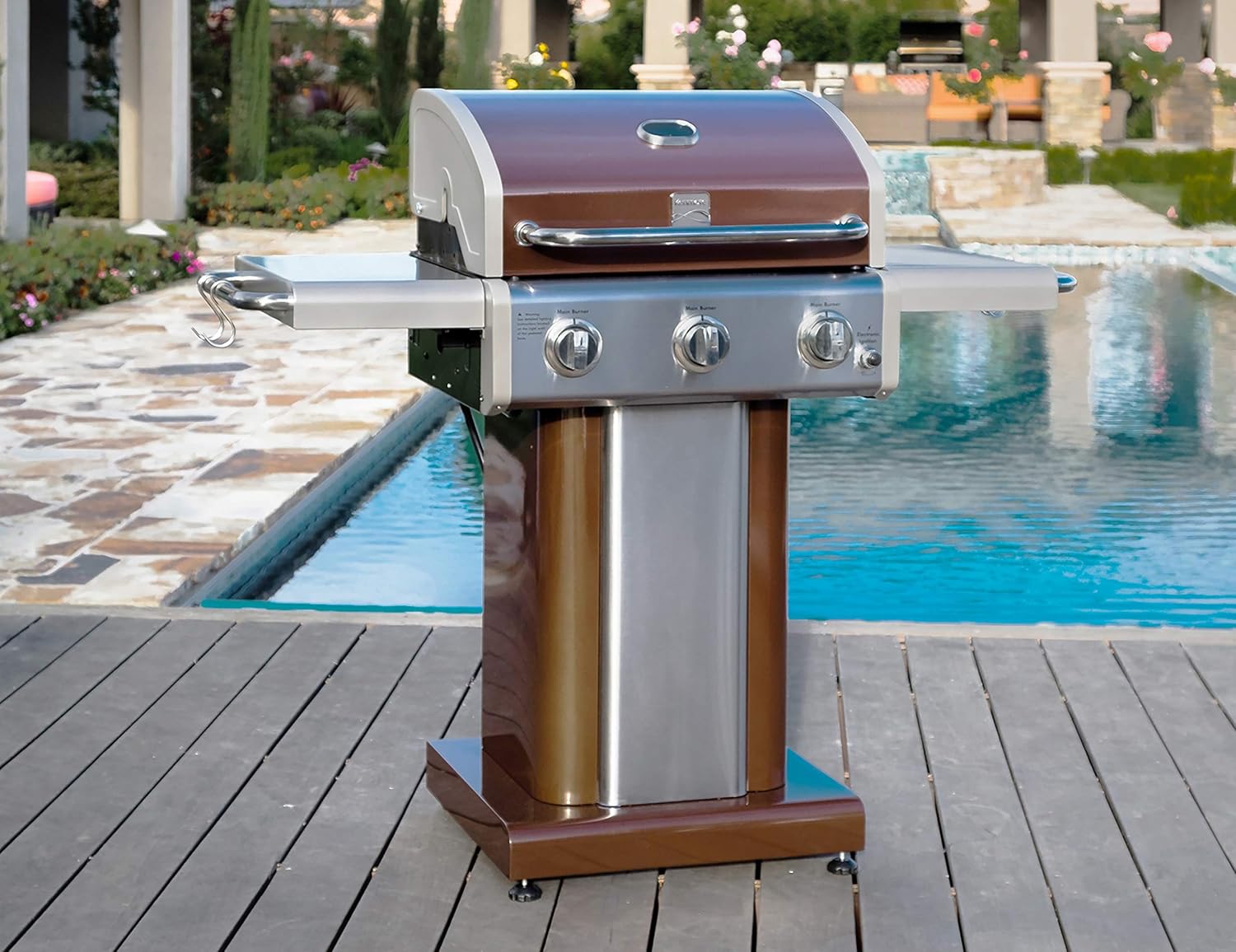 review Kenmore PG-4030400L-AM 3 Burner Outdoor Patio Gas BBQ Propane Grill, Dark Mocha
