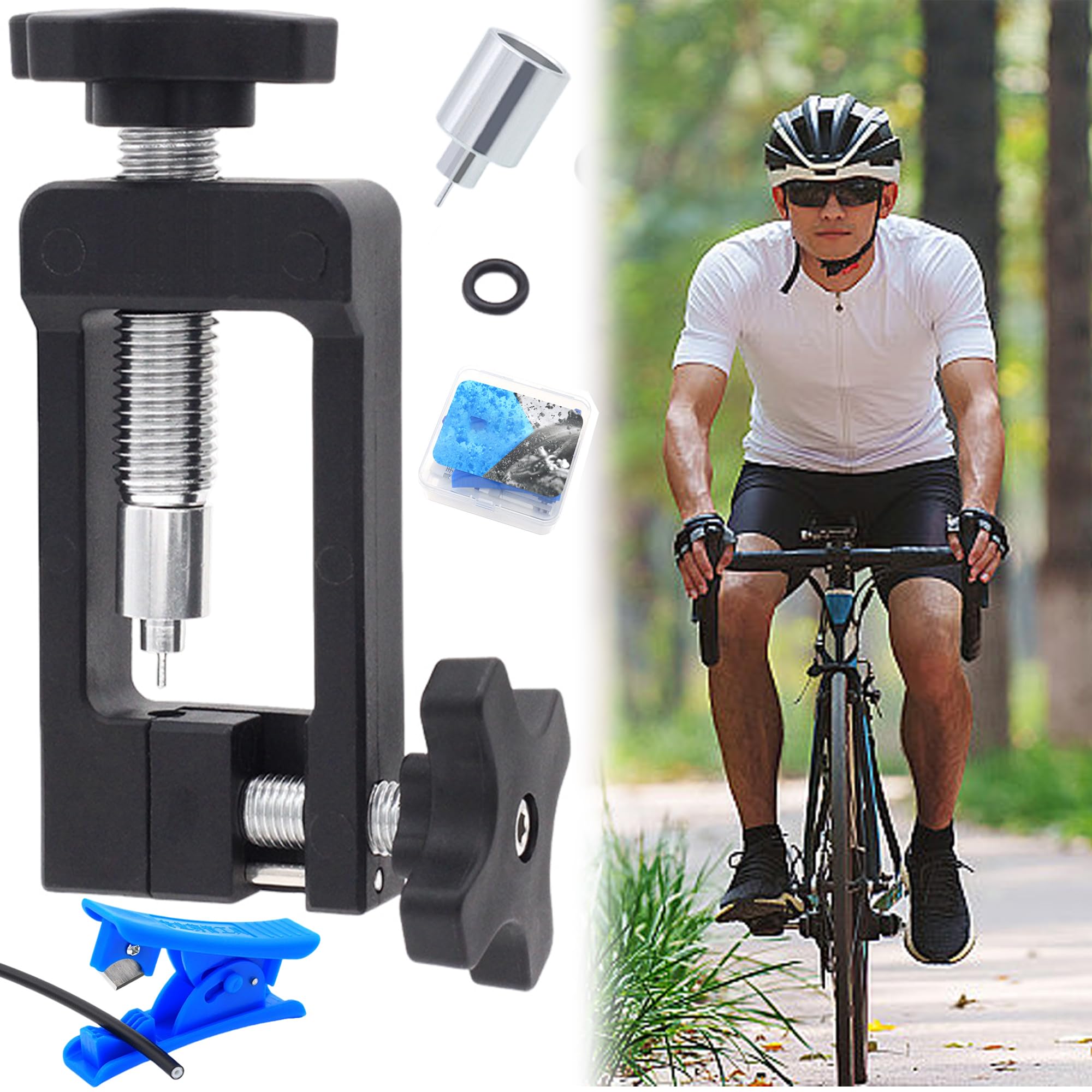 SUQ Needle Driver Insertion Tool, Nylon Material, Bicycle Hydraulic Hose Fitting Insert Tool, with Hydraulic Hose Cutter Nylon Insert Tools, for Mounting Needle Bars Mountain Bike Road Bicycle