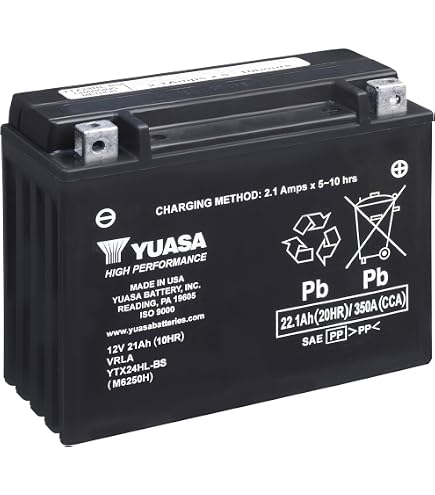 Amazon.com: Yuasa YTX24HL-BS Motorcycle Battery (Replacement