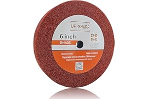 UF-SHARP 6 inch Bench Grinder Wheels, 1" Wide,1/2" Arbor, 36 Grit Aluminum Oxide Grinding Wheel for HSS and Carbon Steel Tools (36 Grit)