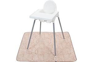 S&T INC. Baby Splat Mat for Under High Chair, Water Resistant Floor Mat, 42 Inches by 42 Inches, Tan Arches