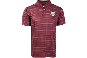 FOCO Men's NCAA College Team Logo Striped Polyester Polo Short Sleeve Shirt