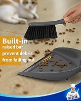 MR.SIGA Dustpan and Brush Set Bamboo Handle Grey Durable Bristles view 5